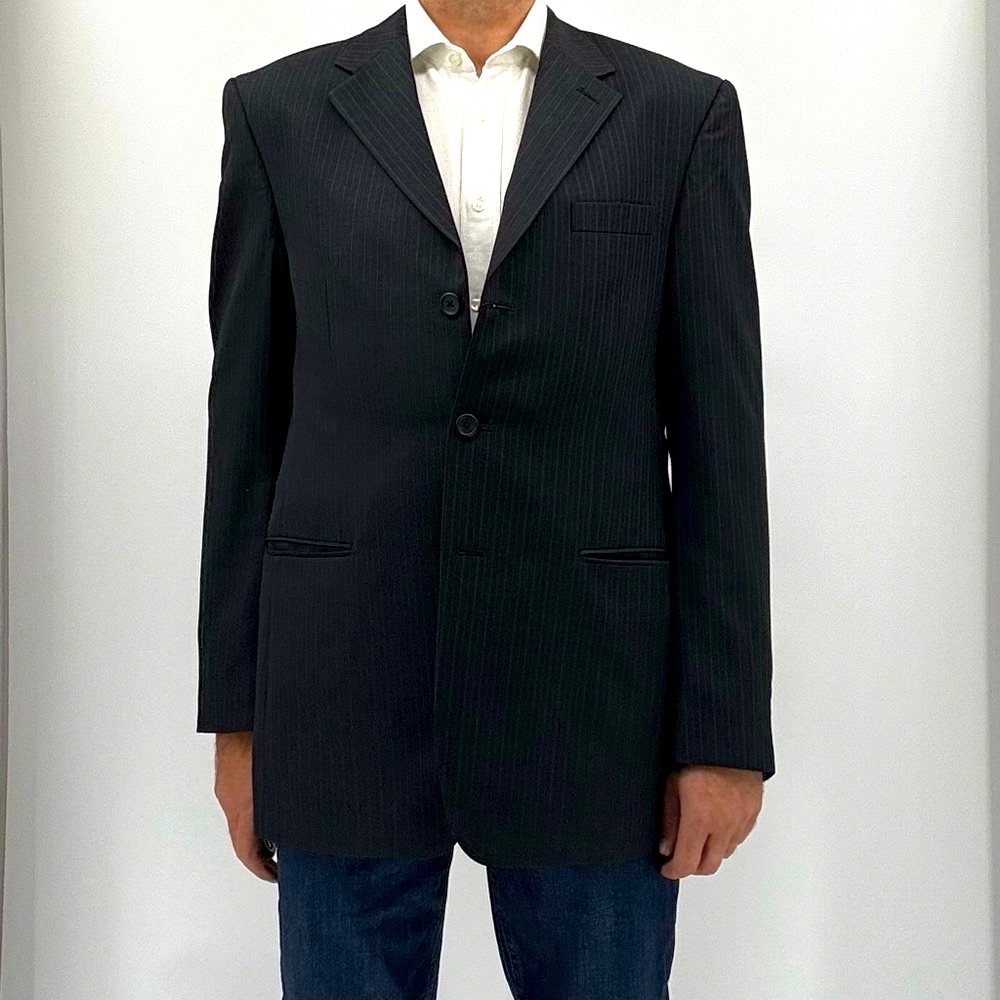 New Perry Ellis Classic Fit Pinstripe Rayon Blend Sport Coat Blazer NWT